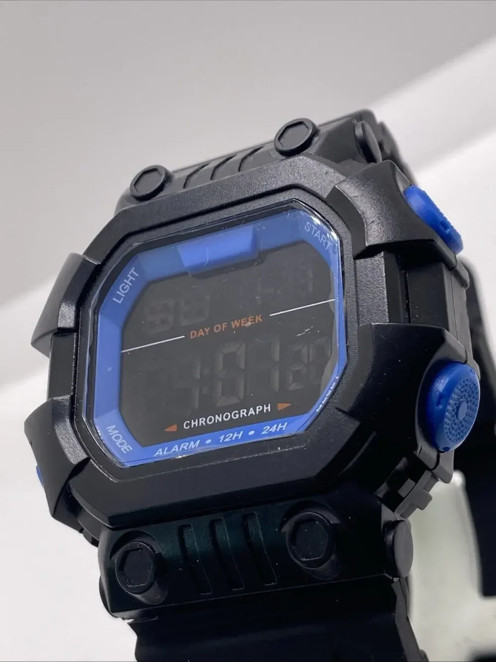 Mens Multi Function Black Sports Watch New Battery